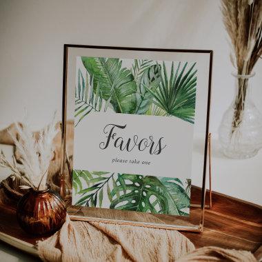 Wild Tropical Palm Wedding Favors Sign