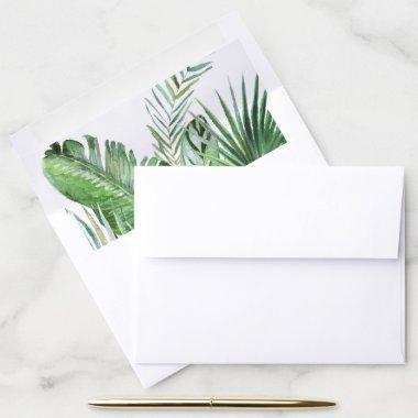 Wild Tropical Palm Wedding Invitations Envelope Liner