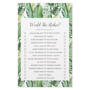 Wild Tropical Palm Would She Rather Game Flyer