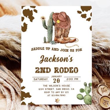 Wild West Rodeo Cowboy 2nd Birthday Party Invitations