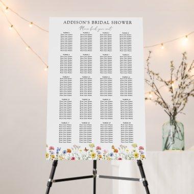 Wildflower 20 Table Bridal Shower Seating Chart Foam Board