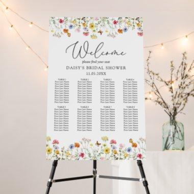 Wildflower 8 Table Bridal Shower Seating Chart Foam Board