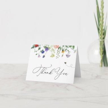 Wildflower and Bee Thank You Note Invitations
