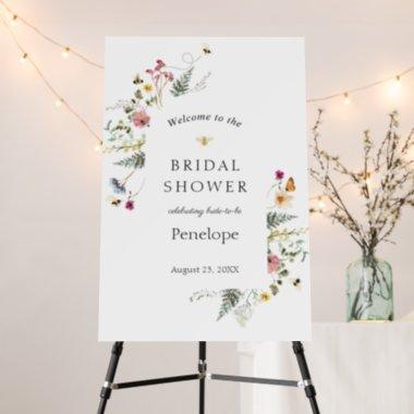Wildflower and Bees Bridal Shower Welcome Sign