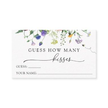 Wildflower and Bees Guess How Many Kisses Enclosure Invitations