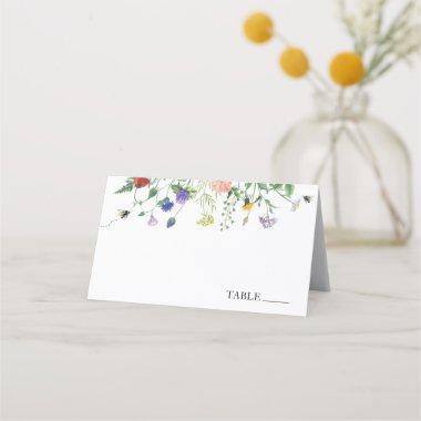 Wildflower and Bees Name Place Invitations