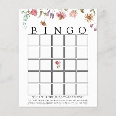 Wildflower Bloom Bridal Bingo Game Invitations