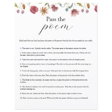 Wildflower Bloom Pass the Poem Bridal Shower game