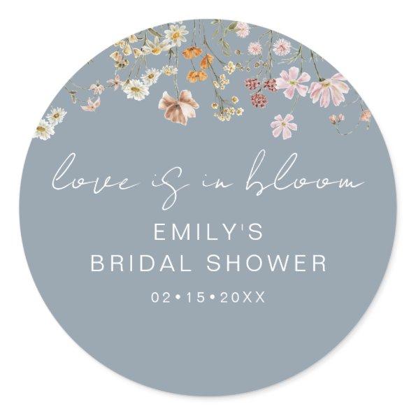 Wildflower Blue  Love is In Bloom Classic Round Sticker