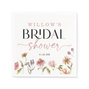 Wildflower Boho Bridal Shower Decor Napkin