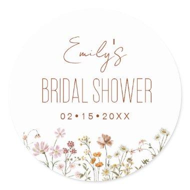 Wildflower Boho  In Bloom Garden Classic Round Sticker