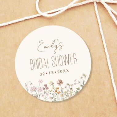 Wildflower Boho  In Bloom Garden Classic Round Sticker