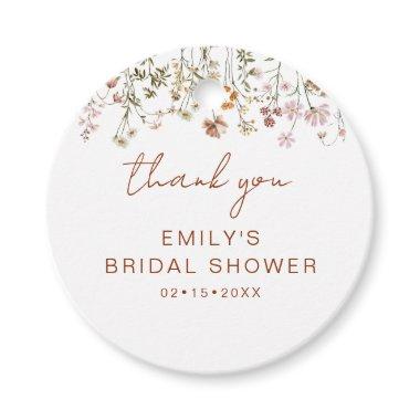 Wildflower Boho Bridal Shower Thank You Garden Favor Tags