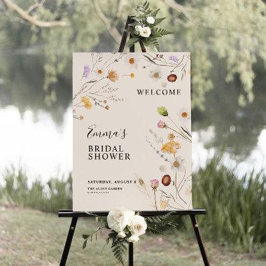 Wildflower Boho Bridal Shower Welcome Foam Board