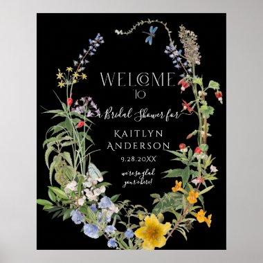 Wildflower Boho Chic Floral Welcome Bridal Shower Poster