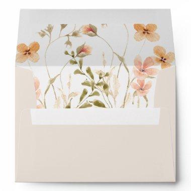 Wildflower boho floral envelopes