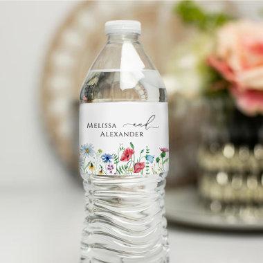Wildflower Boho Garden Water Bottle Label