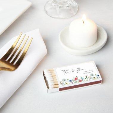 Wildflower Boho Garden Wedding Favor Matchboxes