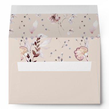 Wildflower boho minimalist modern Bridal Shower Envelope