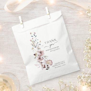 Wildflower boho minimalist modern Bridal Shower Favor Bag