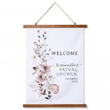 Wildflower boho modern Bridal Shower Welcome Hanging Tapestry