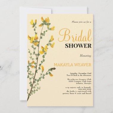 Wildflower Boho yellow Bridal Shower Invitations