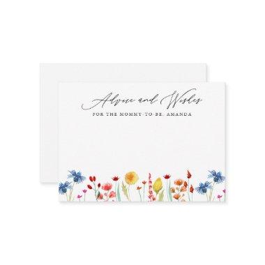 Wildflower Border Baby Shower Small Advice Card