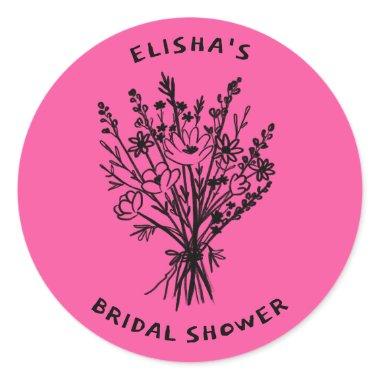 Wildflower Bouquet Rustic Whimsical  Classic Round Sticker