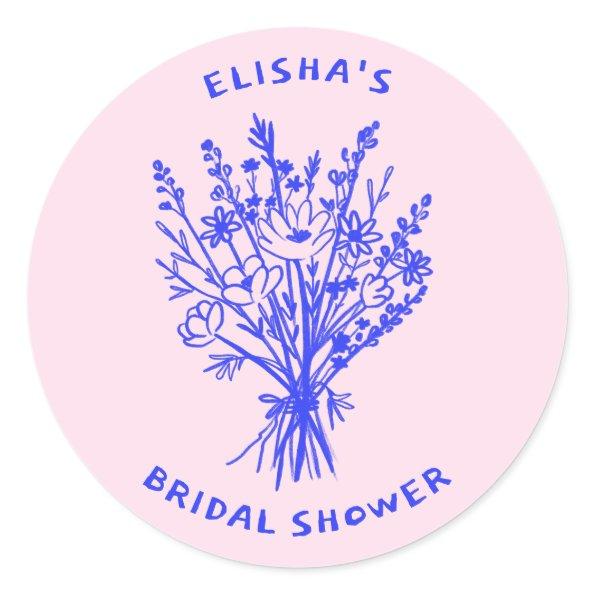 Wildflower Bouquet Rustic Whimsical  Classic Round Sticker