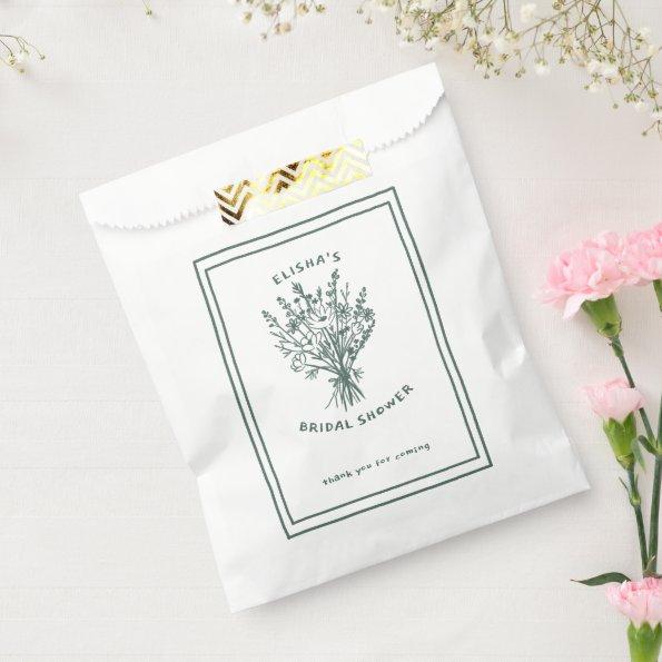 Wildflower Bouquet Rustic Whimsical  Favor Bag