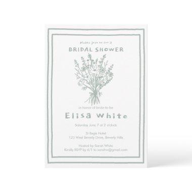 Wildflower Bouquet Rustic Whimsical Bridal Shower Invitations