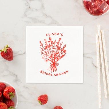 Wildflower Bouquet Rustic Whimsical  Napkins