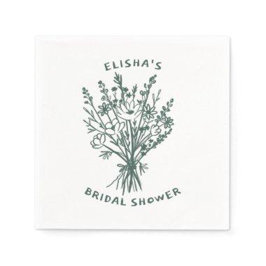 Wildflower Bouquet Rustic Whimsical  Napkins