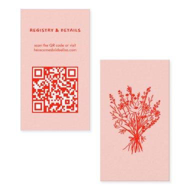 Wildflower Bouquet Rustic Whimsical QR Code Bridal Enclosure