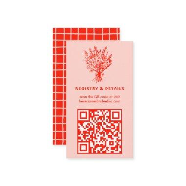 Wildflower Bouquet Rustic Whimsical QR Code Bridal Enclosure