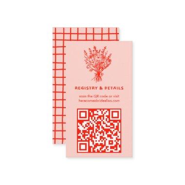 Wildflower Bouquet Rustic Whimsical QR Code Bridal Enclosure