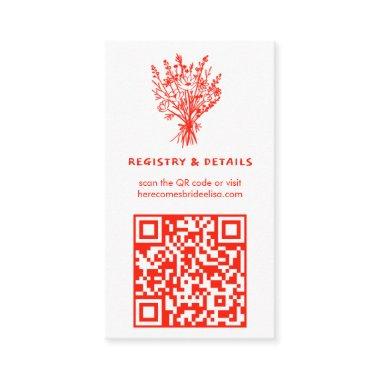 Wildflower Bouquet Rustic Whimsical QR Code Bridal Enclosure