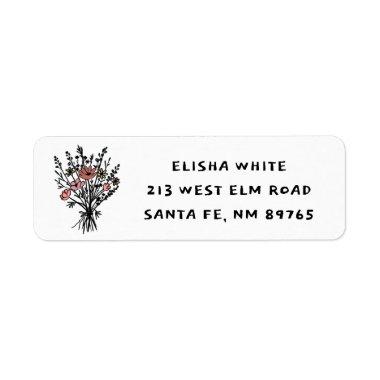 Wildflower Bouquet Rustic Whimsical Sweet Custom Label