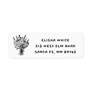 Wildflower Bouquet Rustic Whimsical Sweet Custom Label