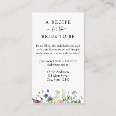 Wildflower Bridal Recipe Request Enclosure Invitations