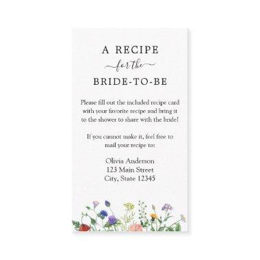 Wildflower Bridal Recipe Request Enclosure Invitations