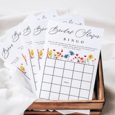 Wildflower Bridal Shower Bingo Paper Bingo Invitations