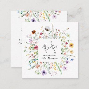 Wildflower Bridal Shower Budget Thank You Note Invitations