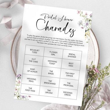 Wildflower Bridal Shower Charades Game Invitations