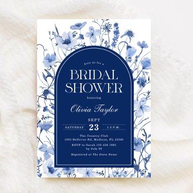 Wildflower  Floral Navy Blue