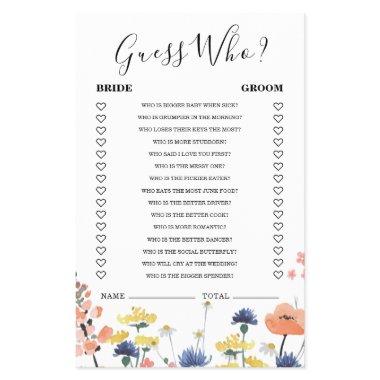 Wildflower  Guess Who Game Flyer