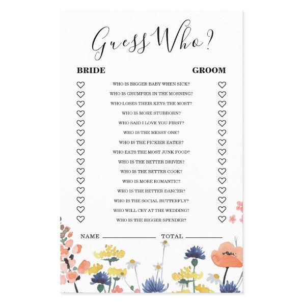 Wildflower  Guess Who Game Flyer