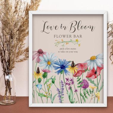Wildflower Bridal Shower Love in Bloom Flower Bar Poster