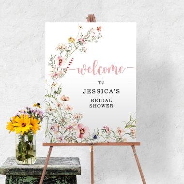 Wildflower Bridal Shower Pink Floral Welcome Foam Board