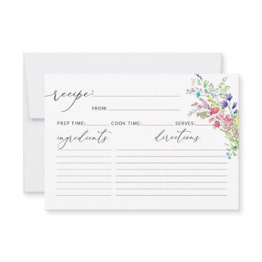 Wildflower Bridal Shower Recipe Invitations